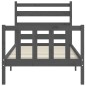 vidaXL Massivholzbett mit Kopfteil Grau 100x200 cm vidaXL Massivholzbett mit Kopfteil Grau 100x200 cm