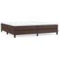 vidaXL Boxspringbett mit Matratze Braun 200x200 cm Kunstleder vidaXL Boxspringbett mit Matratze Braun 200x200 cm Kunstleder