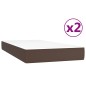 vidaXL Boxspringbett mit Matratze Braun 200x200 cm Kunstleder vidaXL Boxspringbett mit Matratze Braun 200x200 cm Kunstleder