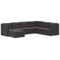vidaXL 7-tlg. Garten-Lounge-Set mit Kissen Schwarz Poly Rattan vidaXL 7-tlg. Garten-Lounge-Set mit Kissen Schwarz Poly Rattan