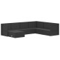 vidaXL 7-tlg. Garten-Lounge-Set mit Kissen Schwarz Poly Rattan vidaXL 7-tlg. Garten-Lounge-Set mit Kissen Schwarz Poly Rattan