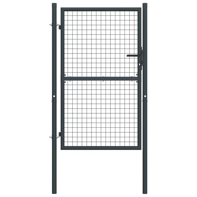 vidaXL Mesh-Gartentor Verzinkter Stahl 100 x 225 cm Grau vidaXL Mesh-Gartentor Verzinkter Stahl 100 x 225 cm Grau
