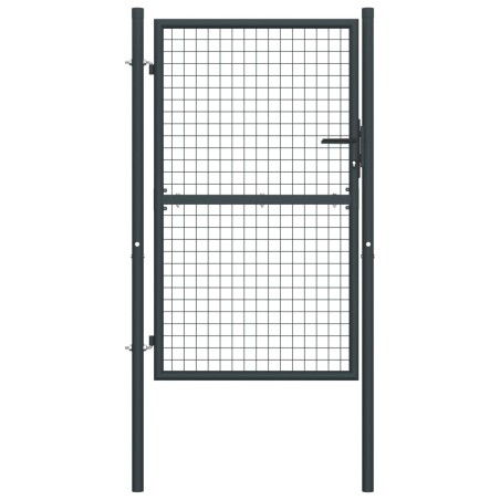 vidaXL Mesh-Gartentor Verzinkter Stahl 100 x 225 cm Grau