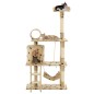 vidaXL Katzen-Kratzbaum Sisal 140 cm Beige Pfoten-Aufdruck vidaXL Katzen-Kratzbaum Sisal 140 cm Beige Pfoten-Aufdruck