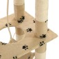 vidaXL Katzen-Kratzbaum Sisal 140 cm Beige Pfoten-Aufdruck vidaXL Katzen-Kratzbaum Sisal 140 cm Beige Pfoten-Aufdruck