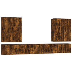 vidaXL 7-tlg. TV-Schrank-Set Räuchereiche Holzwerkstoff