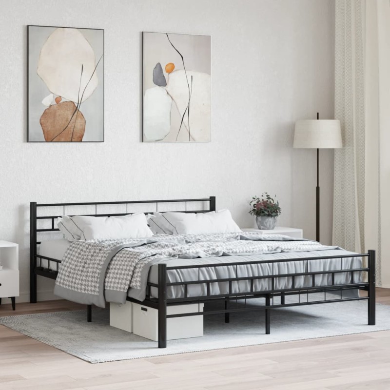 vidaXL Bettgestell Schwarz Stahl 160×200 cm vidaXL Bettgestell Schwarz Stahl 160×200 cm