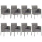 vidaXL 9-tlg. Garten-Essgruppe Grau und Schwarz Poly Rattan und Stahl vidaXL 9-tlg. Garten-Essgruppe Grau und Schwarz Poly Rattan und Stahl