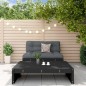 vidaXL 2-tlg. Garten-Lounge-Set mit Kissen Schwarz Massivholz vidaXL 2-tlg. Garten-Lounge-Set mit Kissen Schwarz Massivholz
