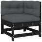 vidaXL 6-tlg. Garten-Lounge-Set mit Kissen Schwarz Massivholz vidaXL 6-tlg. Garten-Lounge-Set mit Kissen Schwarz Massivholz