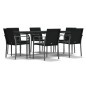 vidaXL 7-tlg. Garten-Essgruppe mit Kissen Poly Rattan und Stahl vidaXL 7-tlg. Garten-Essgruppe mit Kissen Poly Rattan und Stahl
