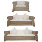 3-tlg. Sofagarnitur mit Kissen Natur Rattan 3-tlg. Sofagarnitur mit Kissen Natur Rattan