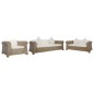 3-tlg. Sofagarnitur mit Kissen Natur Rattan 3-tlg. Sofagarnitur mit Kissen Natur Rattan