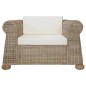 3-tlg. Sofagarnitur mit Kissen Natur Rattan 3-tlg. Sofagarnitur mit Kissen Natur Rattan