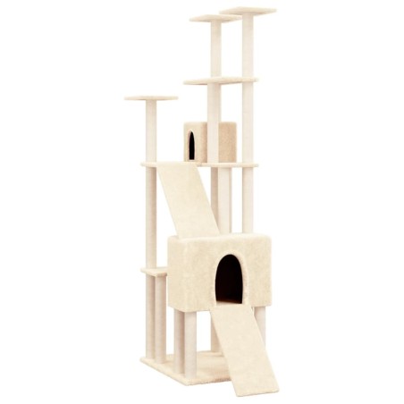 vidaXL Kratzbaum mit Sisal-Kratzsäulen Creme 190 cm