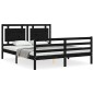 vidaXL Massivholzbett mit Kopfteil Schwarz 160x200 cm vidaXL Massivholzbett mit Kopfteil Schwarz 160x200 cm