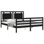 vidaXL Massivholzbett mit Kopfteil Schwarz 160x200 cm vidaXL Massivholzbett mit Kopfteil Schwarz 160x200 cm