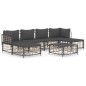 vidaXL 7-tlg. Garten-Lounge-Set mit Kissen Anthrazit Poly Rattan vidaXL 7-tlg. Garten-Lounge-Set mit Kissen Anthrazit Poly Rattan