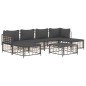 vidaXL 7-tlg. Garten-Lounge-Set mit Kissen Anthrazit Poly Rattan vidaXL 7-tlg. Garten-Lounge-Set mit Kissen Anthrazit Poly Rattan