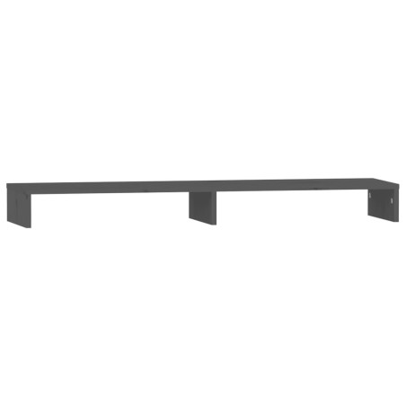 vidaXL Monitorständer Grau 100x27x10 cm Massivholz Kiefer
