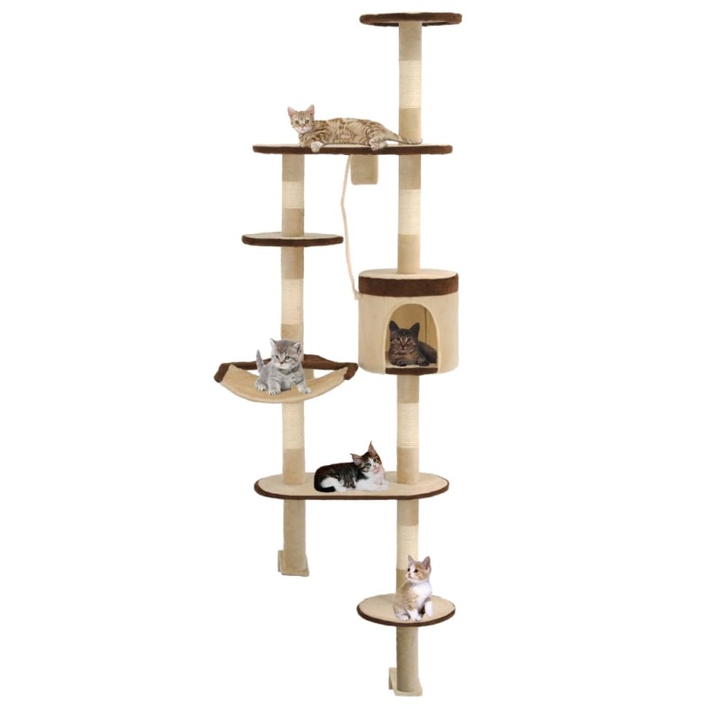 vidaXL Wandkratzbaum mit Sisal-Kratzsäulen 194 cm Beige/Braun vidaXL Wandkratzbaum mit Sisal-Kratzsäulen 194 cm Beige/Braun