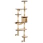 vidaXL Wandkratzbaum mit Sisal-Kratzsäulen 194 cm Beige/Braun vidaXL Wandkratzbaum mit Sisal-Kratzsäulen 194 cm Beige/Braun