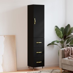 vidaXL Highboard Schwarz 34,5x34x180 cm Holzwerkstoff