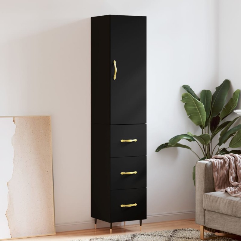 vidaXL Highboard Schwarz 34,5x34x180 cm Holzwerkstoff vidaXL Highboard Schwarz 34,5x34x180 cm Holzwerkstoff