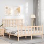 vidaXL Massivholzbett mit Kopfteil 140x190 cm vidaXL Massivholzbett mit Kopfteil 140x190 cm