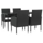 vidaXL 5-tlg. Garten-Essgruppe Schwarz Poly Rattan und Stahl vidaXL 5-tlg. Garten-Essgruppe Schwarz Poly Rattan und Stahl