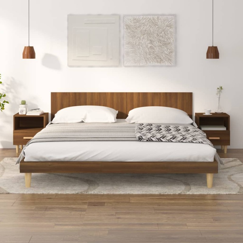 vidaXL Nachttische 2 Stk. Braun Eichen-Optik 40x35x47 cm vidaXL Nachttische 2 Stk. Braun Eichen-Optik 40x35x47 cm