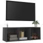 vidaXL TV-Schrank Hochglanz-Grau 107x35x37 cm Holzwerkstoff vidaXL TV-Schrank Hochglanz-Grau 107x35x37 cm Holzwerkstoff