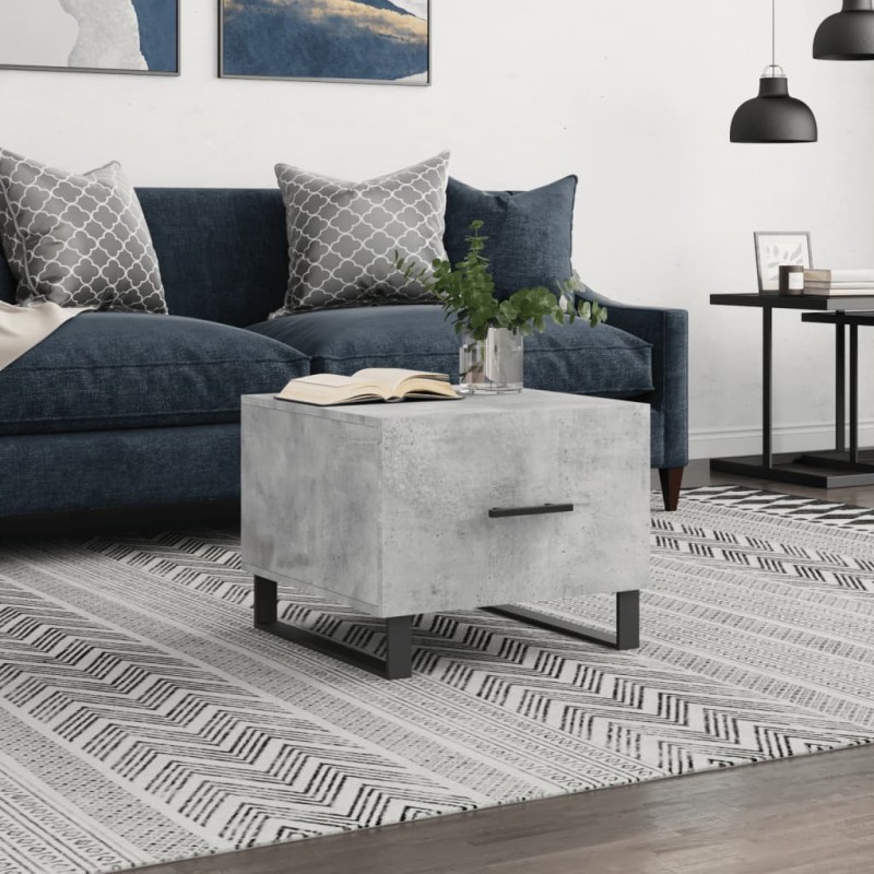 vidaXL Couchtisch Betongrau 50x50x40 cm Holzwerkstoff vidaXL Couchtisch Betongrau 50x50x40 cm Holzwerkstoff
