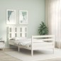 vidaXL Massivholzbett mit Kopfteil Weiß 90x200 cm vidaXL Massivholzbett mit Kopfteil Weiß 90x200 cm