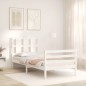 vidaXL Massivholzbett mit Kopfteil Weiß 90x200 cm vidaXL Massivholzbett mit Kopfteil Weiß 90x200 cm