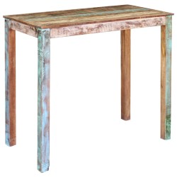 5-tlg. Bar-Set Altholz Massiv und Echtleder