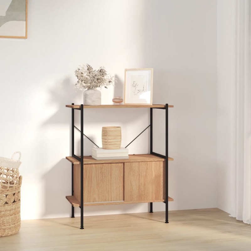 vidaXL Regal mit 3 Böden und Schrank 80x40x92 cm Stahl Holzwerkstoff vidaXL Regal mit 3 Böden und Schrank 80x40x92 cm Stahl Holzwerkstoff