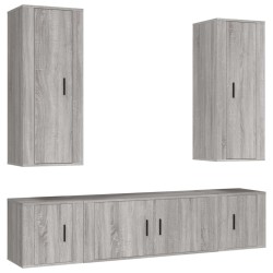vidaXL 5-tlg. TV-Schrank-Set Grau Sonoma Holzwerkstoff