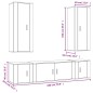 vidaXL 5-tlg. TV-Schrank-Set Grau Sonoma Holzwerkstoff vidaXL 5-tlg. TV-Schrank-Set Grau Sonoma Holzwerkstoff