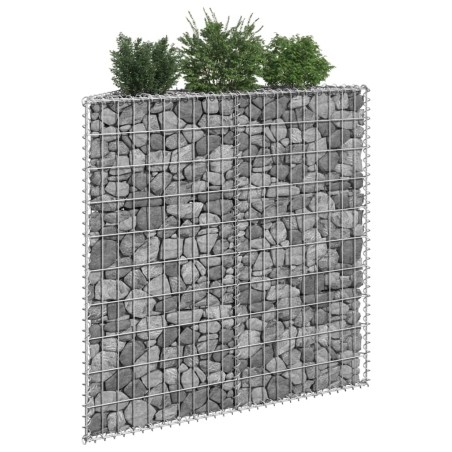  vidaXL Gabionen-Hochbeet Trapezform Verzinkter Stahl 100x20x100 cm
