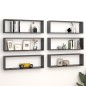 vidaXL Würfelregale 6 Stk. Hochglanz-Grau 80x15x26,5 cm Holzwerkstoff vidaXL Würfelregale 6 Stk. Hochglanz-Grau 80x15x26,5 cm Holzwerkstoff