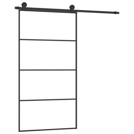 vidaXL Schiebetür mit Beschlag 102,5x205 cm ESG-Glas & Aluminium