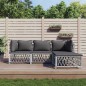 vidaXL 4-tlg. Garten-Lounge-Set mit Kissen Weiß Stahl vidaXL 4-tlg. Garten-Lounge-Set mit Kissen Weiß Stahl
