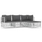 vidaXL 4-tlg. Garten-Lounge-Set mit Kissen Weiß Stahl vidaXL 4-tlg. Garten-Lounge-Set mit Kissen Weiß Stahl