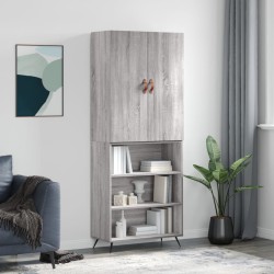 Highboard Grau Sonoma 69,5x34x180 cm Holzwerkstoff