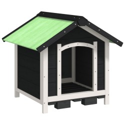 vidaXL Hundehütte Grau 65x65x61,5 cm Massivholz Kiefer