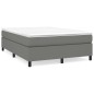 vidaXL Boxspringbett mit Matratze Dunkelgrau 140x200 cm Stoff vidaXL Boxspringbett mit Matratze Dunkelgrau 140x200 cm Stoff