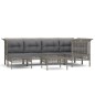 vidaXL 7-tlg. Garten-Lounge-Set mit Kissen Grau Poly Rattan vidaXL 7-tlg. Garten-Lounge-Set mit Kissen Grau Poly Rattan