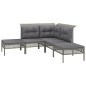 vidaXL 7-tlg. Garten-Lounge-Set mit Kissen Grau Poly Rattan vidaXL 7-tlg. Garten-Lounge-Set mit Kissen Grau Poly Rattan