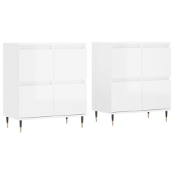 vidaXL Sideboards 2 Stk. Hochglanz-Weiß Holzwerkstoff